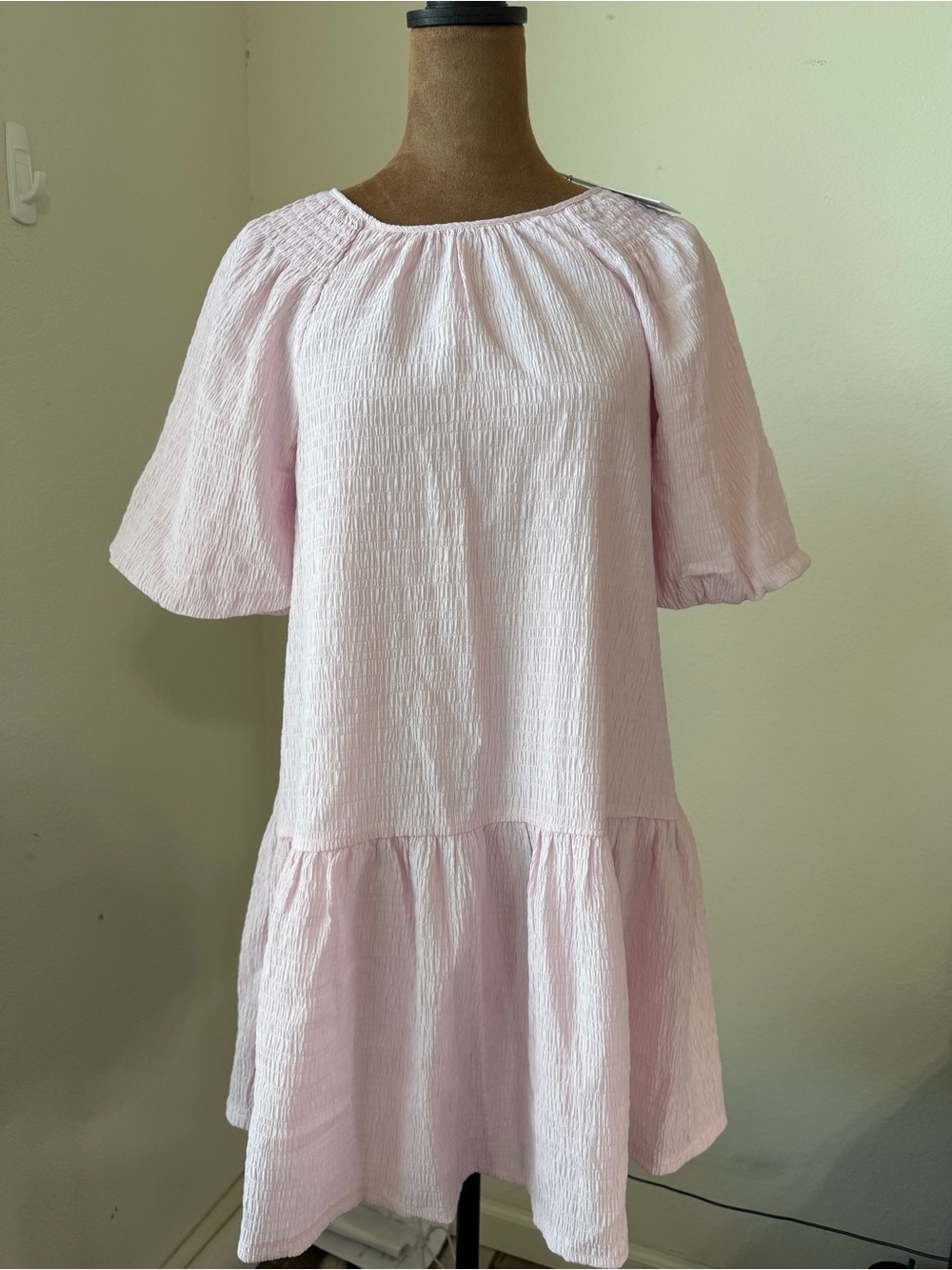 Steve Madden Light Pink Tiered Mini Dress